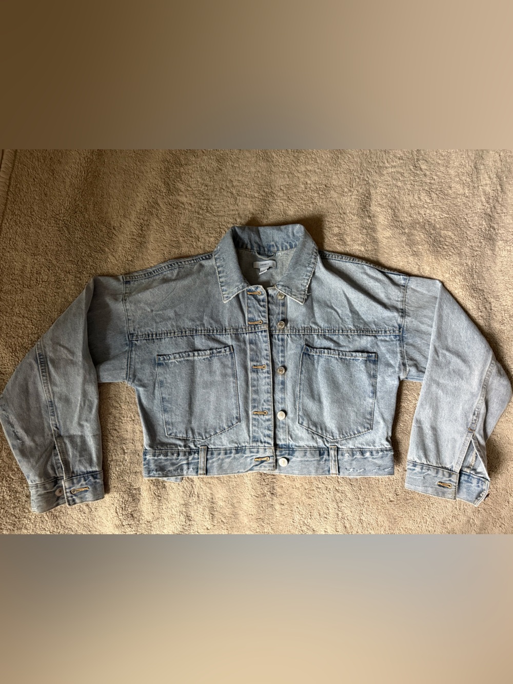 Forever 21 Light Wash Cropped Denim Jacket